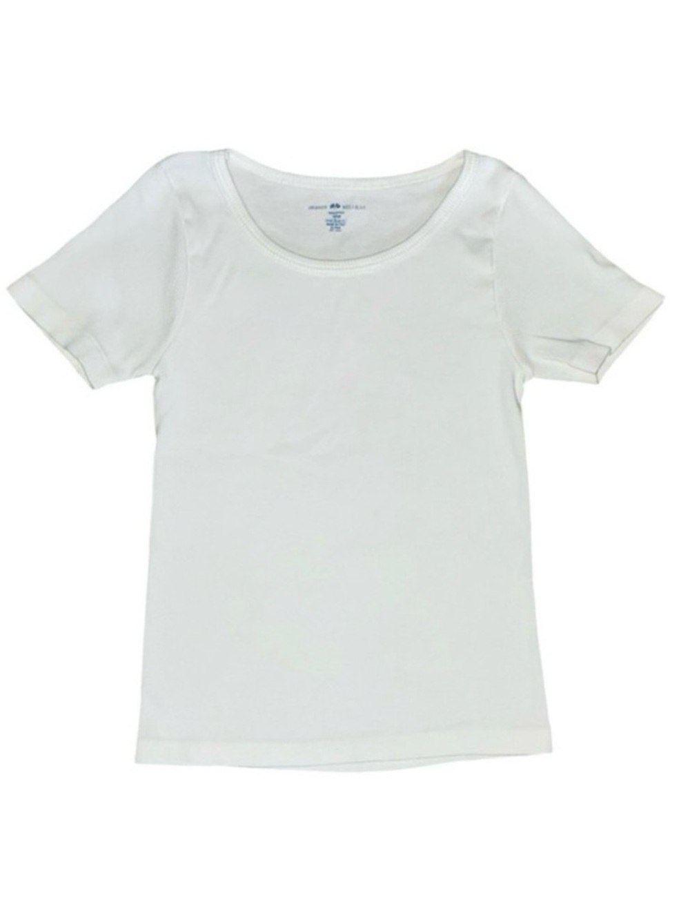 EUC Brandy Melville White Baby Tee Fitted Cotton Basic Y2K Minimalist